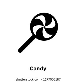 Candy icon vector isolated on white background, logo concept of Candy sign on transparent background, filled black symbol