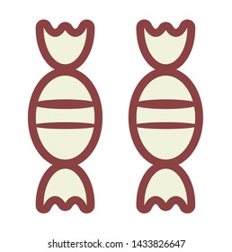 candy icon vector, pink flat design.