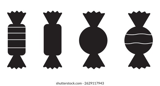 Candy icon vector set. Candy vector illustration. Halloween Candy silhouette, symbol and sign.