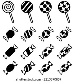 Candy icon vector set. sweets illustration sign collection. birthday symbol. holiday logo.