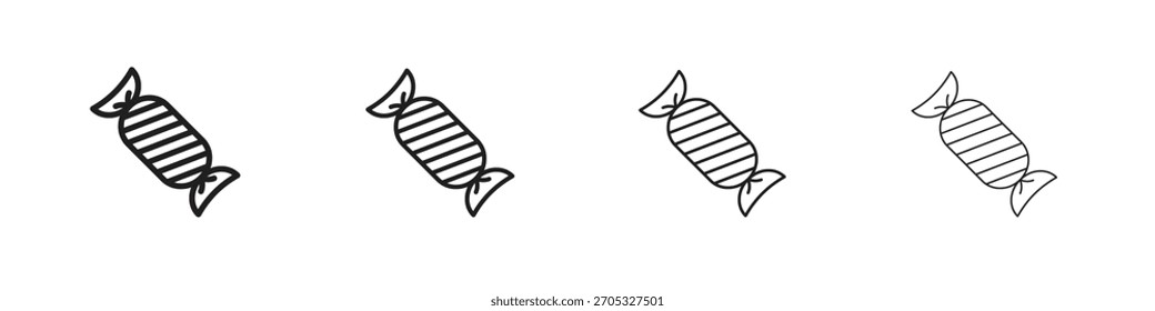 Iconos de caramelo en Elementos de línea simple negro.
