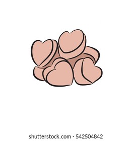 Candy, icons, marshmallows.  Vector illustration. 