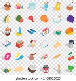 Candy icons set. Isometric style of 36 candy vector icons for web for any design