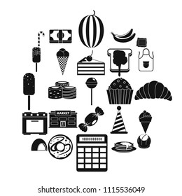 Candy icons set. Simple set of 25 candy vector icons for web isolated on white background