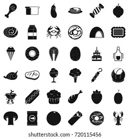Candy icons set. Simple style of 36 candy vector icons for web isolated on white background