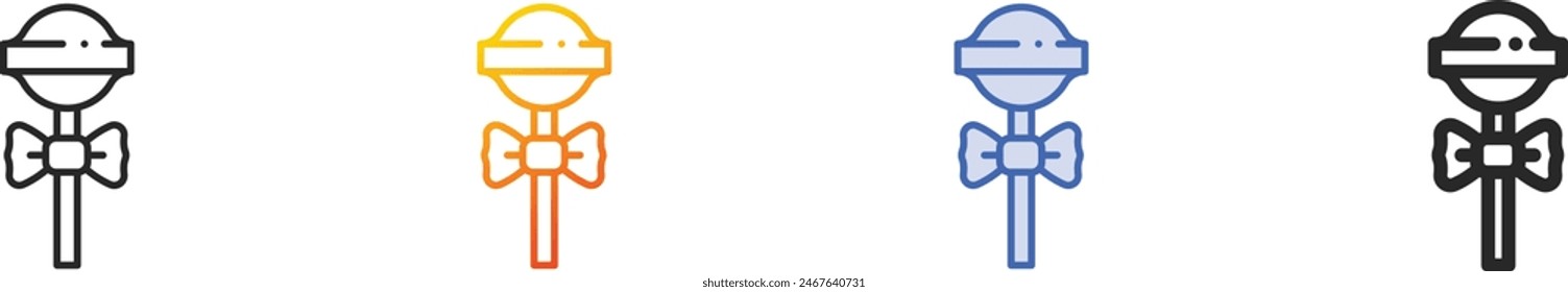 candy icon.Thin Linear, Gradient, Blue Stroke and bold Style Design Isolated On White Background