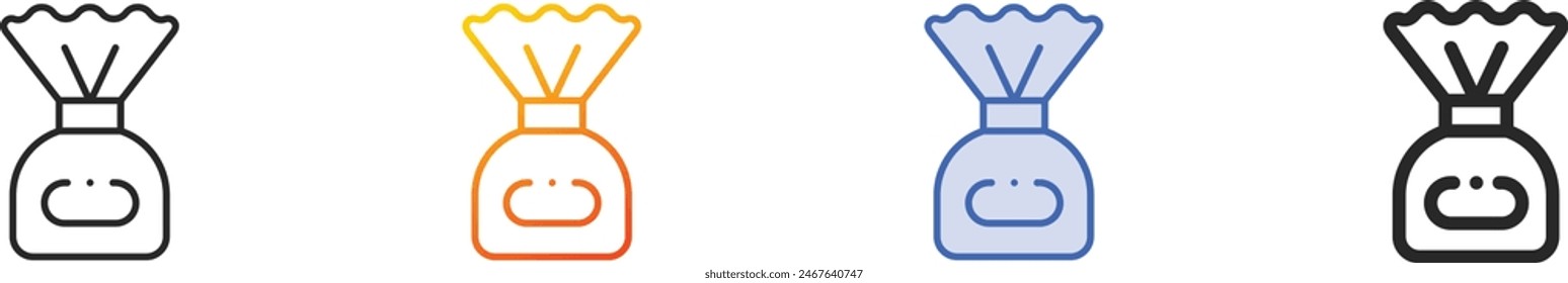 candy icon.Thin Linear, Gradient, Blue Stroke and bold Style Design Isolated On White Background