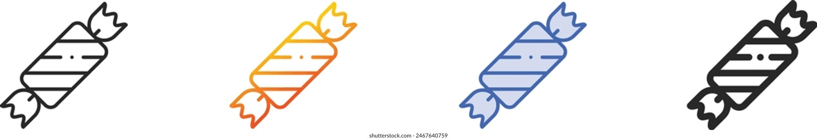 candy icon.Thin Linear, Gradient, Blue Stroke and bold Style Design Isolated On White Background