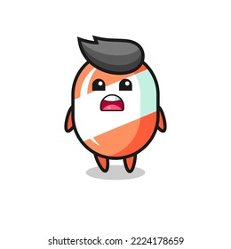 candy illustration with apologizing expression, saying I am sorry , cute style design for t shirt, sticker, logo element