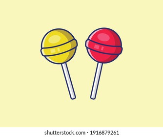 candy illustration with flat style design