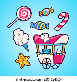 Candy illustration set vector illustration