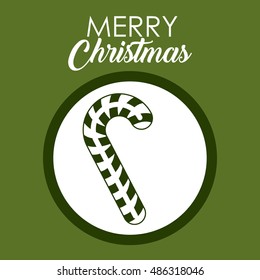 Candy inside circle icon. Merry Christmas season and decoration theme. Colorful design. Vector illustration