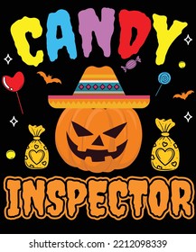 Candy Inspector HALLOWEEN TSHIRT - HALLOWEEN T-SHIRT DESIGN. Halloween T-shirt SVG cut files design