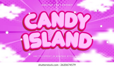 Candy Island 3d editable text effect Template Suitable for Sweet dream theme