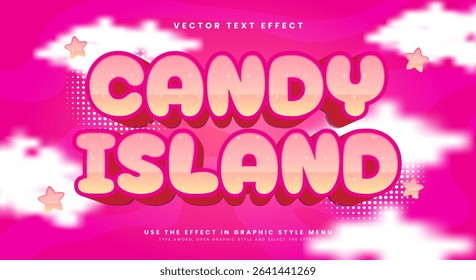 Candy Island 3d editable text effect Template Suitable for dream theme