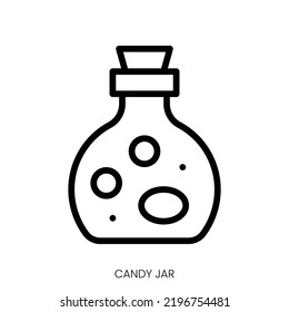 Candy Jar Icon. Line Art Style Design Isolated On White Background