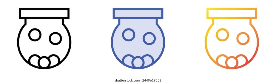 candy jar icon. Linear, Blue Fill and Gradient Style Design Isolated On White Background