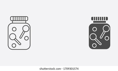 Candy Jar Outline And Filled Vector Icon Sign Symbol