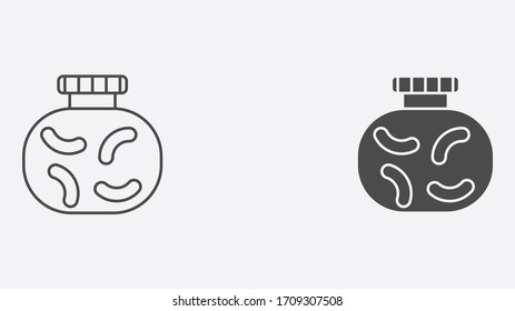 Candy Jar Outline And Filled Vector Icon Sign Symbol