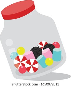 Candy jar sweet shop vector