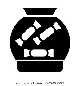 Candy Jar Vector Glyph Icon For Personal And Commercial Use.
