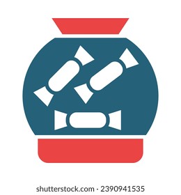 Candy Jar Vector Glyph Two Color Icon For Personal And Commercial Use.
