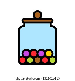 Candy jar vector illustration, filled style icon editable outline