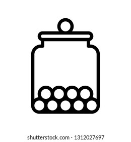 Candy jar vector illustration, Isolated line design icon