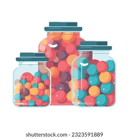 candy jars illustration over white