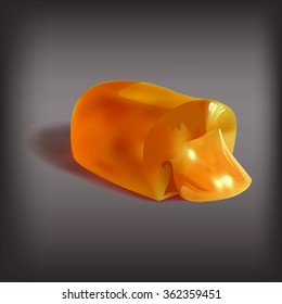 candy, jelly filled, liquid filling, sucking candy, cut, icon, isolated object vector