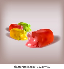 candy, jelly filled, liquid filling, sucking candy, cut, icon, isolated object vector