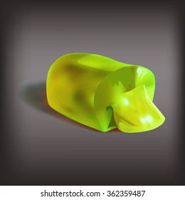 candy, jelly filled, liquid filling, sucking candy, cut, icon, isolated object vector