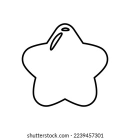 Candy jelly star icon line style isolated vector