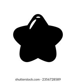 Candy jelly star icon silhouette black flat style isolated vector