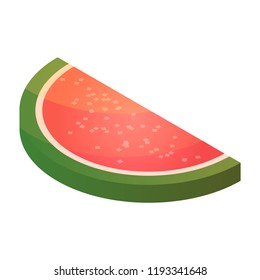 Candy jelly watermelon icon. Isometric of candy jelly watermelon vector icon for web design isolated on white background