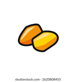 Candy kernels display isolated flat illustration