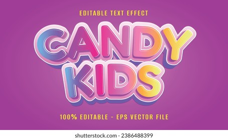 candy kids 3d text effect design