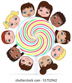 Candy kids - vector illustration