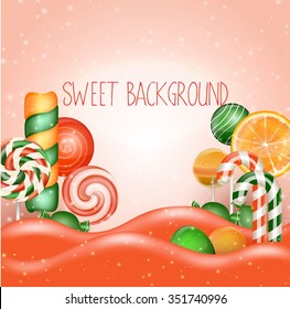 Candy land background.Vector