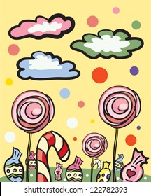 Candy Land Cartoon Illustration