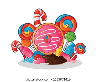 candy land cartoon vector art illustration