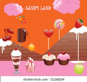 CANDY LAND FANTASY. Vector illustration file.