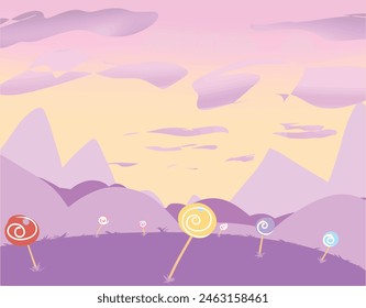 Candy Land vector art illustration 