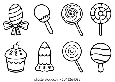 Candy Land Vektor Gra Line Art Designs