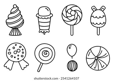 Candy Land Vektor Gra Line Art Graphics