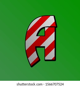 Candy letter on a green background