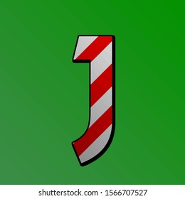 Candy letter on a green background