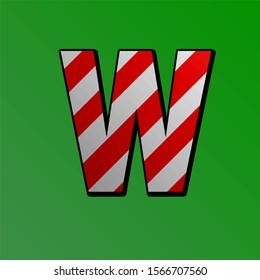 Candy letter on a green background