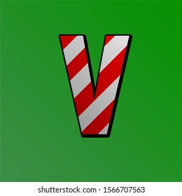 Candy letter on a green background