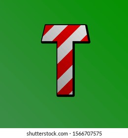 Candy letter on a green background
